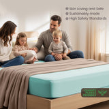 Hotel Quality Fitted Sheet - 1 Piece Fitted Sheet  -Breathable Bedding - Wrinkle, Fade, Stain Resistant- 16inch/40cm Deep Pocket Fitted Bed Sheet-Wrinkle and Fade Resistant,(Ice blue,Queen)