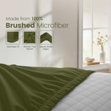 Hotel Quality Fitted Sheet - 1 Piece Fitted Sheet  -Breathable Bedding - Wrinkle, Fade, Stain Resistant- 16inch/40cm Deep Pocket Fitted Bed Sheet-Wrinkle and Fade Resistant,(Olive green,Queen)