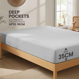 Hotel Quality Fitted Sheet - 1 Piece Fitted Sheet  -Breathable Bedding - Wrinkle, Fade, Stain Resistant- 16inch/40cm Deep Pocket Fitted Bed Sheet-Wrinkle and Fade Resistant,(Silver-gray,Queen) In Australia - Darrahopens
