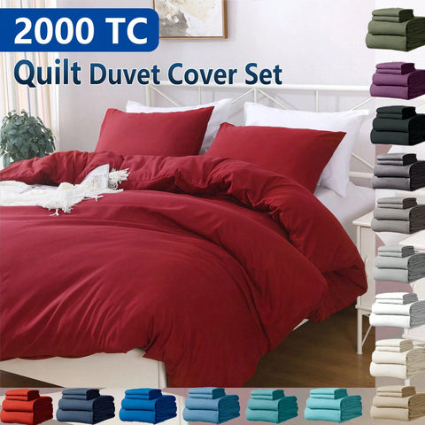 Hotel Soft Microfiber Duvet Cover Set-2000TC Quilt Cover Set & Pillowcases -1 Donna Cover Zipper Closure & 1 x Pillowcases-Breathable Bedding - Wrinkle, Fade, Stain Resistant(Red,Single) In Australia - Darrahopens