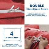 Hotel Soft Microfiber Duvet Cover Set-2000TC Quilt Cover Set & Pillowcases -1 Donna Cover Zipper Closure & 1 x Pillowcases-Breathable Bedding - Wrinkle, Fade, Stain Resistant(Red,Single) In Australia - Darrahopens