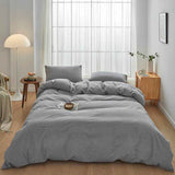 Hotel Soft Microfiber Duvet Cover Set-2000TC Quilt Cover Set & Pillowcases -1 Donna Cover Zipper Closure & 1 x Pillowcases-Breathable Bedding - Wrinkle, Fade, Stain Resistant(Grey,Single) In Australia - Darrahopens