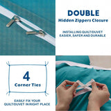 Hotel Soft Microfiber Duvet Cover Set-2000TC Quilt Cover Set & Pillowcases -1 Donna Cover Zipper Closure & 1 x Pillowcases-Breathable Bedding - Wrinkle, Fade, Stain Resistant(Biscay blue,Single) In Australia - Darrahopens