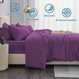 Hotel Soft Microfiber Duvet Cover Set-2000TC Quilt Cover Set & Pillowcases -1 Donna Cover Zipper Closure & 1 x Pillowcases-Breathable Bedding - Wrinkle, Fade, Stain Resistant(Purple,Single)