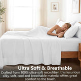 Hotel Soft Bed Sheet Set- Bedding Sheets & Pillowcases -Breathable Bedding - Wrinkle, Fade, Stain Resistant-Deep Pocket Flat Fitted Bed Sheet Set(Raw white,Single) In Australia - Darrahopens