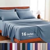 Hotel Soft Bed Sheet Set- Bedding Sheets & Pillowcases -Breathable Bedding - Wrinkle, Fade, Stain Resistant-Deep Pocket Flat Fitted Bed Sheet Set(Ocean,Single) In Australia - Darrahopens
