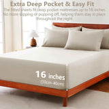 Hotel Soft Bed Sheet Set- Bedding Sheets & Pillowcases -Breathable Bedding - Wrinkle, Fade, Stain Resistant-Deep Pocket Flat Fitted Bed Sheet Set(Cream White,Single) In Australia - Darrahopens