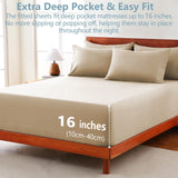 Hotel Soft Bed Sheet Set- Bedding Sheets & Pillowcases -Breathable Bedding - Wrinkle, Fade, Stain Resistant-Deep Pocket Flat Fitted Bed Sheet Set(Camel Beige,Single) In Australia - Darrahopens