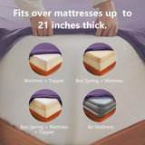 Hotel Soft Bed Sheet Set- Bedding Sheets & Pillowcases -Breathable Bedding - Wrinkle, Fade, Stain Resistant-Deep Pocket Flat Fitted Bed Sheet Set(Purple,Single)