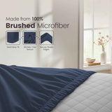 Hotel Quality Fitted Sheet - 1 Piece Fitted Sheet  -Breathable Bedding - Wrinkle, Fade, Stain Resistant- 16inch/40cm Deep Pocket Fitted Bed Sheet-Wrinkle and Fade Resistant,(Navy,Single) In Australia - Darrahopens
