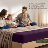 Hotel Quality Fitted Sheet - 1 Piece Fitted Sheet  -Breathable Bedding - Wrinkle, Fade, Stain Resistant- 16inch/40cm Deep Pocket Fitted Bed Sheet-Wrinkle and Fade Resistant,(Purple,Single) In Australia - Darrahopens