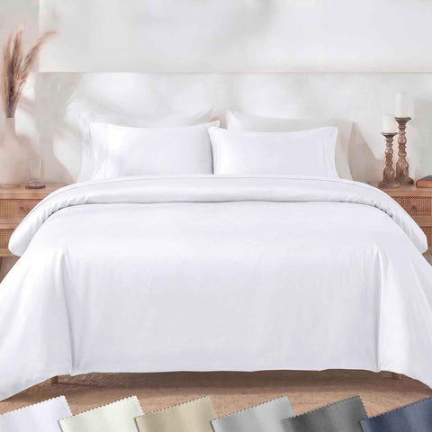 Hotel Soft Microfiber Duvet Cover Set-2000TC Quilt Cover Set & Pillowcases -1 Donna Cover Zipper Closure & 1 x Pillowcases-Breathable Bedding - Wrinkle, Fade, Stain Resistant(White,Super King) In Australia - Darrahopens