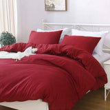 Hotel Soft Microfiber Duvet Cover Set-2000TC Quilt Cover Set & Pillowcases -1 Donna Cover Zipper Closure & 1 x Pillowcases-Breathable Bedding - Wrinkle, Fade, Stain Resistant(Red,Super King) In Australia - Darrahopens