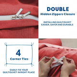 Hotel Soft Microfiber Duvet Cover Set-2000TC Quilt Cover Set & Pillowcases -1 Donna Cover Zipper Closure & 1 x Pillowcases-Breathable Bedding - Wrinkle, Fade, Stain Resistant(Red,Super King) In Australia - Darrahopens