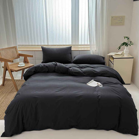 Hotel Soft Microfiber Duvet Cover Set-2000TC Quilt Cover Set & Pillowcases -1 Donna Cover Zipper Closure & 1 x Pillowcases-Breathable Bedding - Wrinkle, Fade, Stain Resistant(Black,Super King) In Australia - Darrahopens