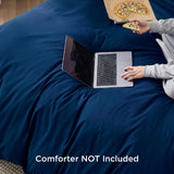 Hotel Soft Microfiber Duvet Cover Set-2000TC Quilt Cover Set & Pillowcases -1 Donna Cover Zipper Closure & 1 x Pillowcases-Breathable Bedding - Wrinkle, Fade, Stain Resistant(Navy,Super King)
