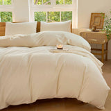 Hotel Soft Microfiber Duvet Cover Set-2000TC Quilt Cover Set & Pillowcases -1 Donna Cover Zipper Closure & 1 x Pillowcases-Breathable Bedding - Wrinkle, Fade, Stain Resistant(Cream White,Super King)