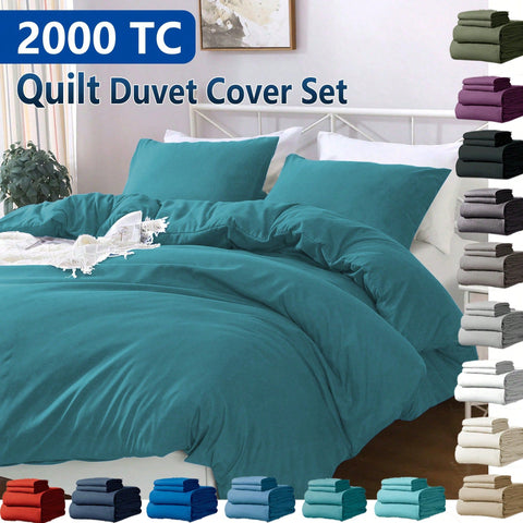 Hotel Soft Microfiber Duvet Cover Set-2000TC Quilt Cover Set & Pillowcases -1 Donna Cover Zipper Closure & 1 x Pillowcases-Breathable Bedding - Wrinkle, Fade, Stain Resistant(Biscay blue,Super King) In Australia - Darrahopens