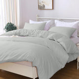 Hotel Soft Microfiber Duvet Cover Set-2000TC Quilt Cover Set & Pillowcases -1 Donna Cover Zipper Closure & 1 x Pillowcases-Breathable Bedding - Wrinkle, Fade, Stain Resistant(Silver-gray,Super King)