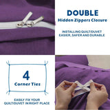 Hotel Soft Microfiber Duvet Cover Set-2000TC Quilt Cover Set & Pillowcases -1 Donna Cover Zipper Closure & 1 x Pillowcases-Breathable Bedding - Wrinkle, Fade, Stain Resistant(Purple,Super King) In Australia - Darrahopens