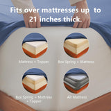 Hotel Soft Bed Sheet Set- Bedding Sheets & Pillowcases -Breathable Bedding - Wrinkle, Fade, Stain Resistant-Deep Pocket Flat Fitted Bed Sheet Set(Navy,Super King)