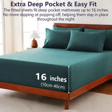 Hotel Soft Bed Sheet Set- Bedding Sheets & Pillowcases -Breathable Bedding - Wrinkle, Fade, Stain Resistant-Deep Pocket Flat Fitted Bed Sheet Set(Biscay blue,Super King) In Australia - Darrahopens