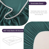 Hotel Soft Bed Sheet Set- Bedding Sheets & Pillowcases -Breathable Bedding - Wrinkle, Fade, Stain Resistant-Deep Pocket Flat Fitted Bed Sheet Set(Biscay blue,Super King)