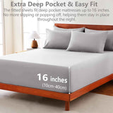 Hotel Soft Bed Sheet Set- Bedding Sheets & Pillowcases -Breathable Bedding - Wrinkle, Fade, Stain Resistant-Deep Pocket Flat Fitted Bed Sheet Set(Silver-gray,Super King) In Australia - Darrahopens