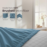 Hotel Quality Fitted Sheet - 1 Piece Fitted Sheet  -Breathable Bedding - Wrinkle, Fade, Stain Resistant- 16inch/40cm Deep Pocket Fitted Bed Sheet-Wrinkle and Fade Resistant,(Ocean,Super King)
