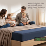 Hotel Quality Fitted Sheet - 1 Piece Fitted Sheet  -Breathable Bedding - Wrinkle, Fade, Stain Resistant- 16inch/40cm Deep Pocket Fitted Bed Sheet-Wrinkle and Fade Resistant,(Navy,Super King) In Australia - Darrahopens