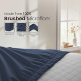 Hotel Quality Fitted Sheet - 1 Piece Fitted Sheet  -Breathable Bedding - Wrinkle, Fade, Stain Resistant- 16inch/40cm Deep Pocket Fitted Bed Sheet-Wrinkle and Fade Resistant,(Navy,Super King)