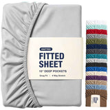 Hotel Quality Fitted Sheet - 1 Piece Fitted Sheet  -Breathable Bedding - Wrinkle, Fade, Stain Resistant- 16inch/40cm Deep Pocket Fitted Bed Sheet-Wrinkle and Fade Resistant,(Silver-gray,Super King) In Australia - Darrahopens