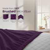 Hotel Quality Fitted Sheet - 1 Piece Fitted Sheet  -Breathable Bedding - Wrinkle, Fade, Stain Resistant- 16inch/40cm Deep Pocket Fitted Bed Sheet-Wrinkle and Fade Resistant,(Purple,Super King)
