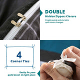 3 Piece Hotel Soft Microfiber Quilt Cover Set-2000TC Duvet/Donna Cover Set & Pillowcases -1 Quilt Cover Zipper Closure & 1 x Pillowcases-Breathable Bedding - Wrinkle, Fade, Stain Resistant(Bohemian,Double)
