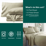 4 Piece Bed Sheet Set- Bedding Sheets & Pillowcases -Breathable Bedding - Wrinkle, Fade, Stain Resistant-Deep Pocket Flat Fitted Bed Sheet Set(Camel Beige,Double)