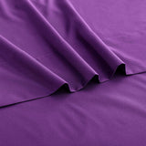 4 Piece Bed Sheet Set- Bedding Sheets & Pillowcases -Breathable Bedding - Wrinkle, Fade, Stain Resistant-Deep Pocket Flat Fitted Bed Sheet Set(Purple,Double)