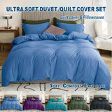 3 Piece Hotel Soft Microfiber Quilt Cover Set-2000TC Duvet/Donna Cover Set & Pillowcases -1 Quilt Cover Zipper Closure & 1 x Pillowcases-Breathable Bedding - Wrinkle, Fade, Stain Resistant(Ocean,King)