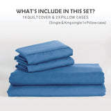3 Piece Hotel Soft Microfiber Quilt Cover Set-2000TC Duvet/Donna Cover Set & Pillowcases -1 Quilt Cover Zipper Closure & 1 x Pillowcases-Breathable Bedding - Wrinkle, Fade, Stain Resistant(Ocean,King)