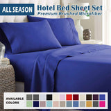 4 Piece Bed Sheet Set- Bedding Sheets & Pillowcases -Breathable Bedding - Wrinkle, Fade, Stain Resistant-Deep Pocket Flat Fitted Bed Sheet Set(Royal blue,King)