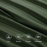 4 Piece Bed Sheet Set- Bedding Sheets & Pillowcases -Breathable Bedding - Wrinkle, Fade, Stain Resistant-Deep Pocket Flat Fitted Bed Sheet Set(Olive green,King)