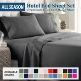 4 Piece Bed Sheet Set- Bedding Sheets & Pillowcases -Breathable Bedding - Wrinkle, Fade, Stain Resistant-Deep Pocket Flat Fitted Bed Sheet Set(Dark gray,King)
