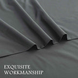 4 Piece Bed Sheet Set- Bedding Sheets & Pillowcases -Breathable Bedding - Wrinkle, Fade, Stain Resistant-Deep Pocket Flat Fitted Bed Sheet Set(Dark gray,King)