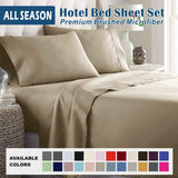 4 Piece Bed Sheet Set- Bedding Sheets & Pillowcases -Breathable Bedding - Wrinkle, Fade, Stain Resistant-Deep Pocket Flat Fitted Bed Sheet Set(Camel Beige,King)