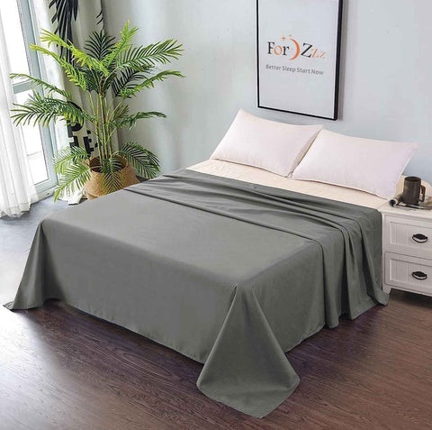 Elegant Comfort Premium Hotel Quality 1-Piece King Flat Sheet, Luxury and Softest 2000 Thread Count Bedding Flat Sheet(King,Grey)