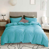 2 Piece Hotel Soft Microfiber Quilt Cover Set-2000TC Duvet/Donna Cover Set & Pillowcases -1 Quilt Cover Zipper Closure & 1 x Pillowcases-Breathable Bedding - Wrinkle, Fade, Stain Resistant(Ice Blue,King Single)