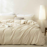 2 Piece Hotel Soft Microfiber Quilt Cover Set-2000TC Duvet/Donna Cover Set & Pillowcases -1 Quilt Cover Zipper Closure & 1 x Pillowcases-Breathable Bedding - Wrinkle, Fade, Stain Resistant(Cream White,King Single)