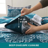 3 Piece Hotel Soft Microfiber Quilt Cover Set-2000TC Duvet/Donna Cover Set & Pillowcases -1 Quilt Cover Zipper Closure & 1 x Pillowcases-Breathable Bedding - Wrinkle, Fade, Stain Resistant(Bohemian,Queen)