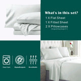 4 Piece Bed Sheet Set- Bedding Sheets & Pillowcases -Breathable Bedding - Wrinkle, Fade, Stain Resistant-Deep Pocket Flat Fitted Bed Sheet Set(Raw white,Queen)