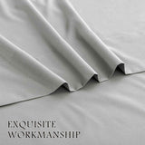 4 Piece Bed Sheet Set- Bedding Sheets & Pillowcases -Breathable Bedding - Wrinkle, Fade, Stain Resistant-Deep Pocket Flat Fitted Bed Sheet Set(Silver-gray,Queen)