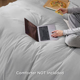 2 Piece Hotel Soft Microfiber Quilt Cover Set-2000TC Duvet/Donna Cover Set & Pillowcases -1 Quilt Cover Zipper Closure & 1 x Pillowcases-Breathable Bedding - Wrinkle, Fade, Stain Resistant(Silver-gray,Single)